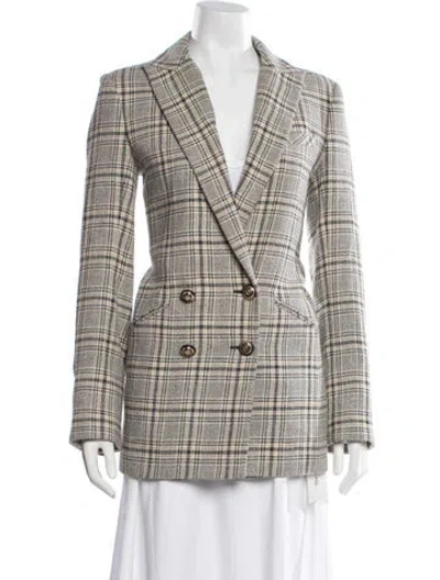 Pre-owned Veronica Beard Plaid Print Blazer In Multi