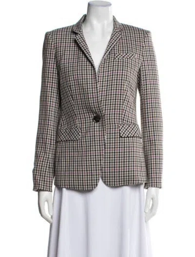 Pre-owned Veronica Beard Plaid Print Blazer In Multi