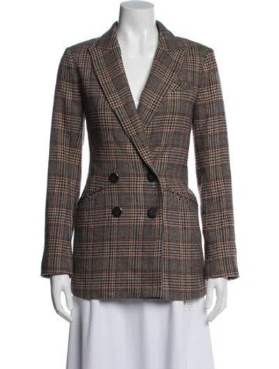 Pre-owned Veronica Beard Plaid Print Blazer In Multi