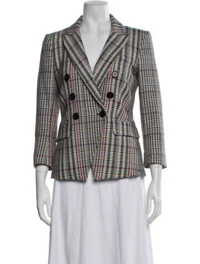 Pre-owned Veronica Beard Plaid Print Blazer In Multi