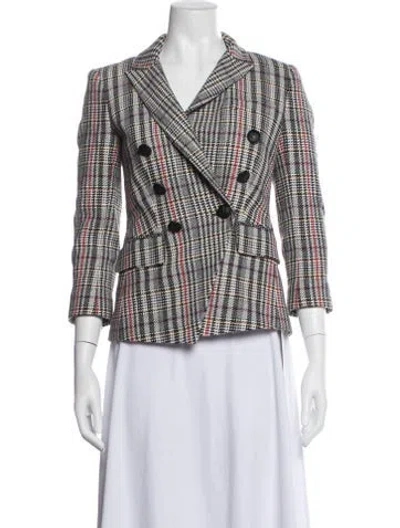 Pre-owned Veronica Beard Plaid Print Blazer In Multi