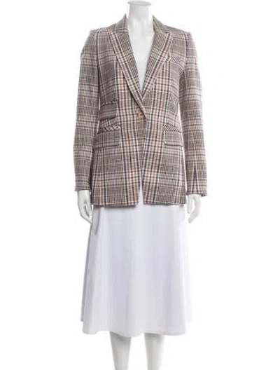 Pre-owned Veronica Beard Plaid Print Blazer In Multi
