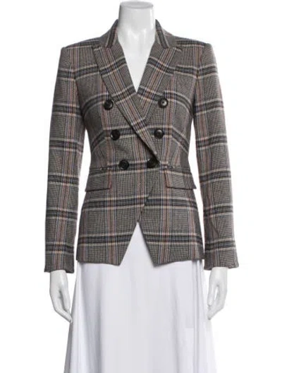 Pre-owned Veronica Beard Plaid Print Blazer In Multi