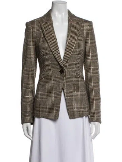 Pre-owned Veronica Beard Plaid Print Blazer In Multicolor