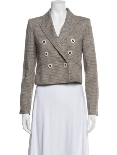 Pre-owned Veronica Beard Plaid Print Blazer In Multicolor