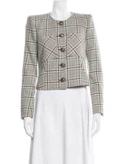 Pre-owned Veronica Beard Plaid Print Blazer In Multicolor