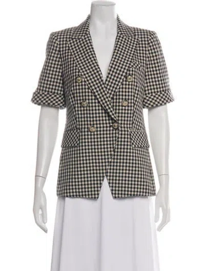 Pre-owned Veronica Beard Plaid Print Blazer In Multicolor