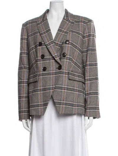 Pre-owned Veronica Beard Plaid Print Blazer In Multicolor