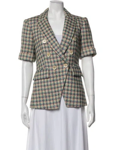 Pre-owned Veronica Beard Plaid Print Blazer In Multicolor