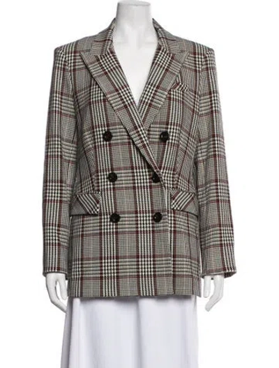 Pre-owned Veronica Beard Plaid Print Blazer In Multicolor