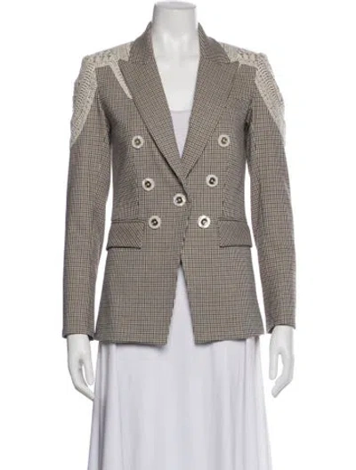 Pre-owned Veronica Beard Plaid Print Blazer In Neutral