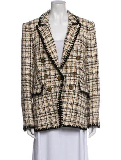 Pre-owned Veronica Beard Plaid Print Blazer In Neutral