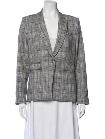 Pre-owned Veronica Beard Plaid Print Blazer In Neutral