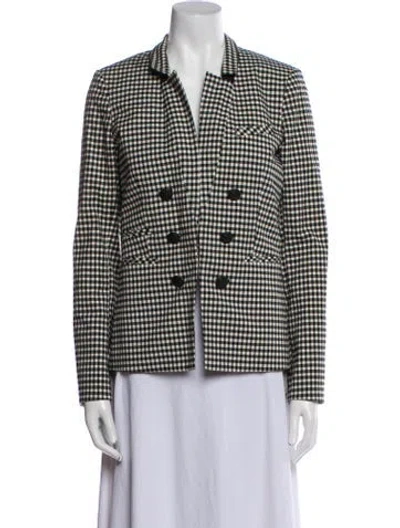 Pre-owned Veronica Beard Plaid Print Blazer In Neutral