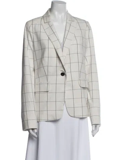 Pre-owned Veronica Beard Plaid Print Blazer In Neutral