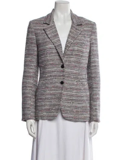 Pre-owned Veronica Beard Plaid Print Blazer In Neutral