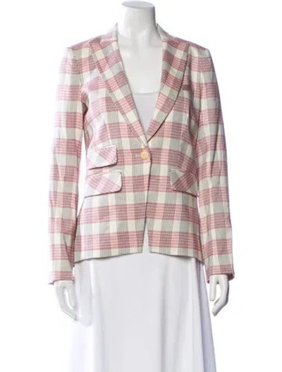 Pre-owned Veronica Beard Plaid Print Blazer In Neutral