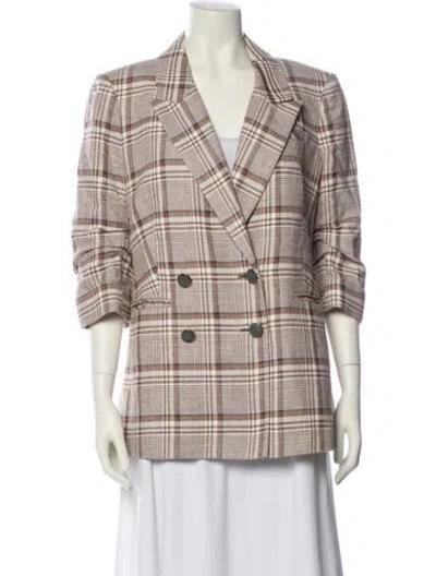 Pre-owned Veronica Beard Plaid Print Blazer In Neutral
