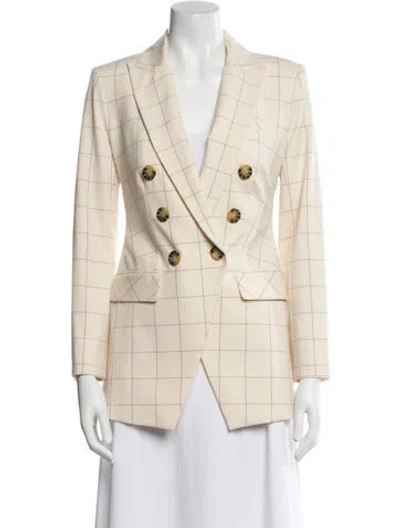 Pre-owned Veronica Beard Plaid Print Blazer In Neutral