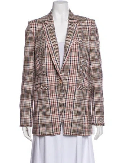 Pre-owned Veronica Beard Plaid Print Blazer In Neutral