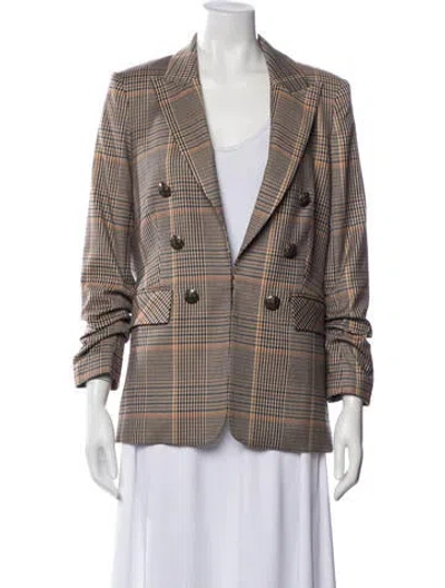 Pre-owned Veronica Beard Plaid Print Blazer In Neutral