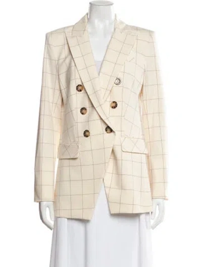 Pre-owned Veronica Beard Plaid Print Blazer In Neutral