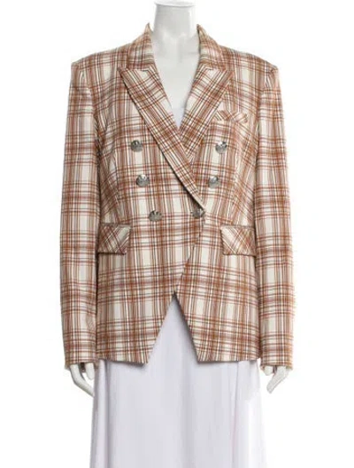 Pre-owned Veronica Beard Plaid Print Blazer In Neutral