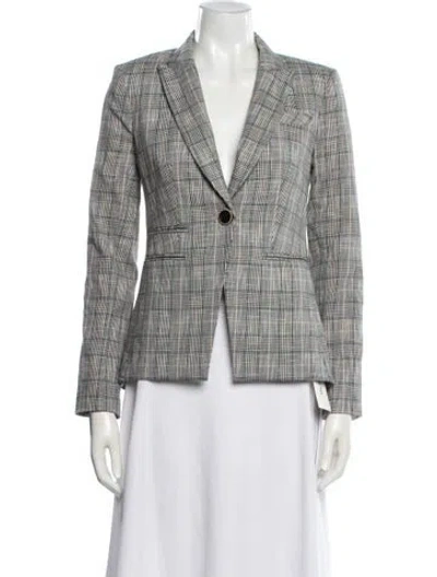 Pre-owned Veronica Beard Plaid Print Blazer In Neutral