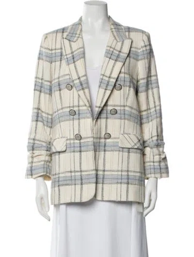 Pre-owned Veronica Beard Plaid Print Blazer In Neutral