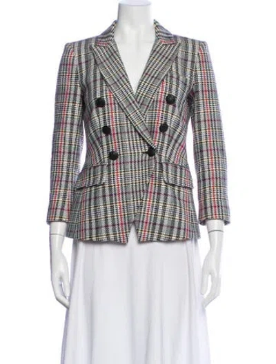 Pre-owned Veronica Beard Plaid Print Blazer In Neutral