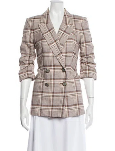 Pre-owned Veronica Beard Plaid Print Blazer In Neutral