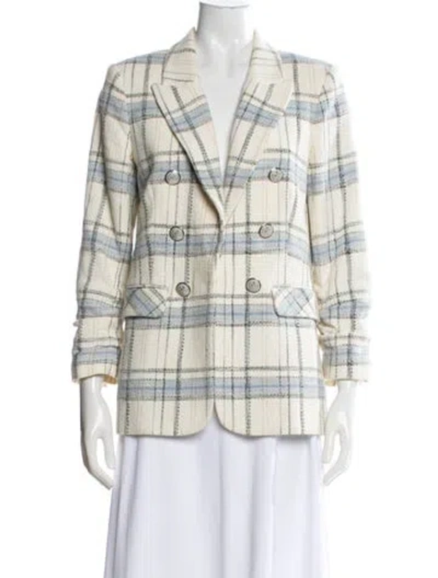 Pre-owned Veronica Beard Plaid Print Blazer In Neutral
