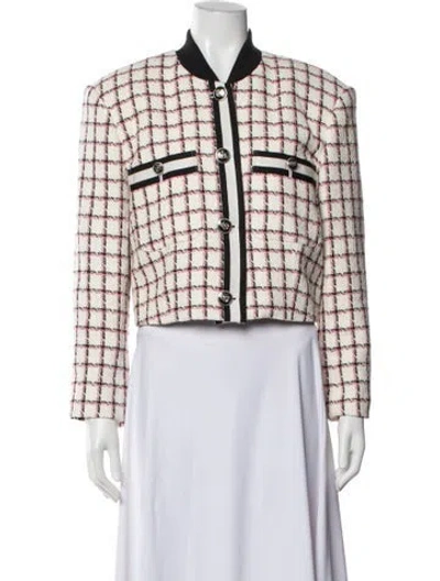 Pre-owned Veronica Beard Plaid Print Blazer In Neutral