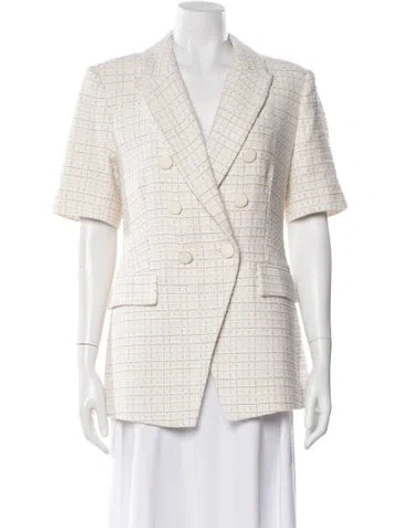 Pre-owned Veronica Beard Plaid Print Blazer In Neutral