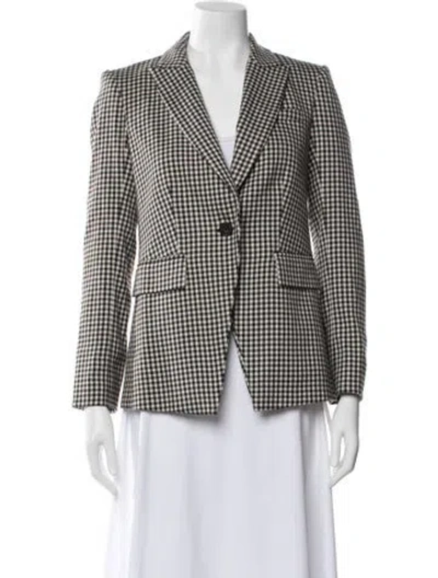 Pre-owned Veronica Beard Plaid Print Blazer In Neutral