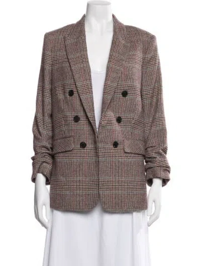 Pre-owned Veronica Beard Plaid Print Blazer In Neutral