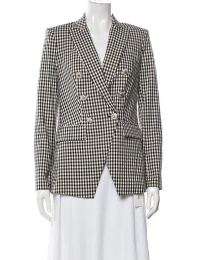 Pre-owned Veronica Beard Plaid Print Blazer In Neutral