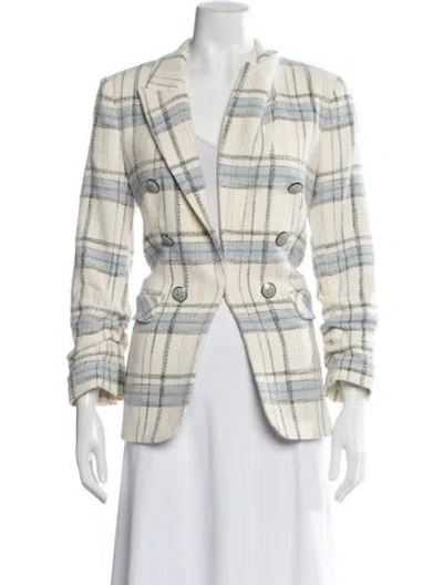 Pre-owned Veronica Beard Plaid Print Blazer In Neutral