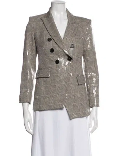 Pre-owned Veronica Beard Plaid Print Blazer In Neutral
