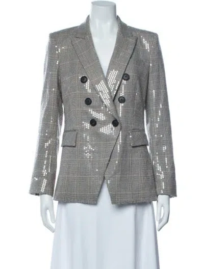 Pre-owned Veronica Beard Plaid Print Blazer In Neutral
