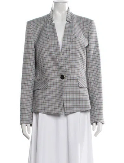 Pre-owned Veronica Beard Plaid Print Blazer In Neutral