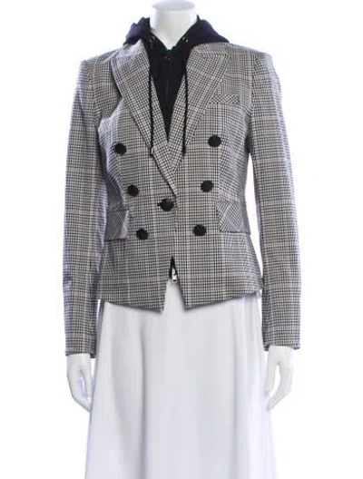 Pre-owned Veronica Beard Plaid Print Blazer In Neutral