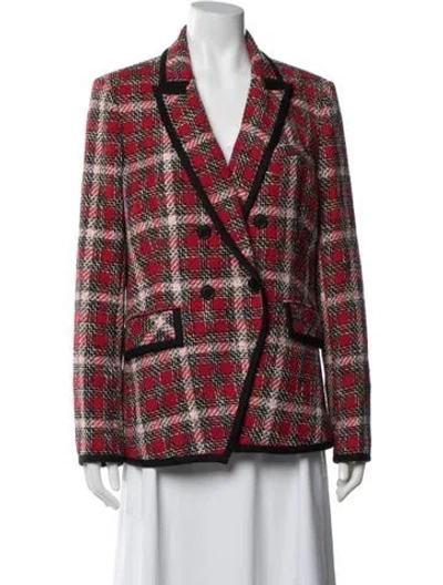 Pre-owned Veronica Beard Plaid Print Blazer In Neutral