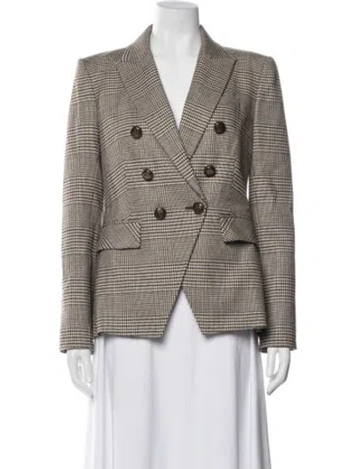 Pre-owned Veronica Beard Plaid Print Blazer In Neutral