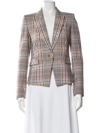 Pre-owned Veronica Beard Plaid Print Blazer In Neutral