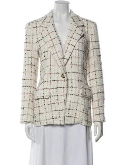 Pre-owned Veronica Beard Plaid Print Blazer In Neutrals
