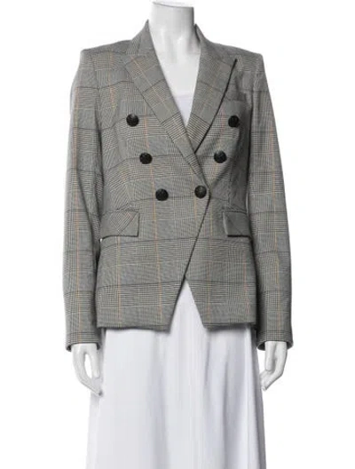 Pre-owned Veronica Beard Plaid Print Blazer In Neutrals