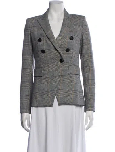 Pre-owned Veronica Beard Plaid Print Blazer In Neutrals