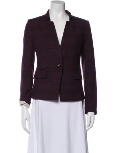 Pre-owned Veronica Beard Plaid Print Blazer In Purple