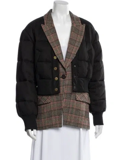 Pre-owned Veronica Beard Plaid Print Blazer W/ Tags In Black